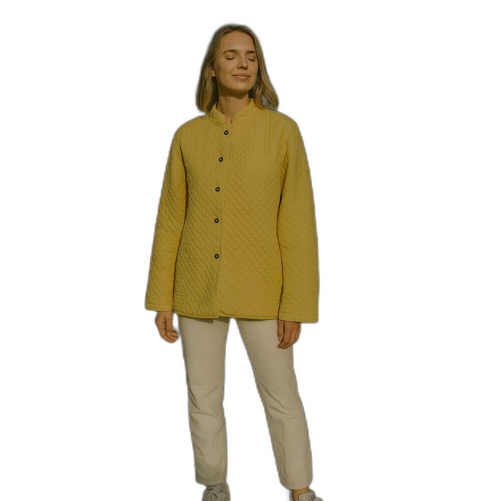 kiko Jacket Women’s Size S Yellow 100% silk with Pockets Brand New # 446